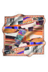 Geometrik Desenli 90X90 İpek Twill Eşarp 