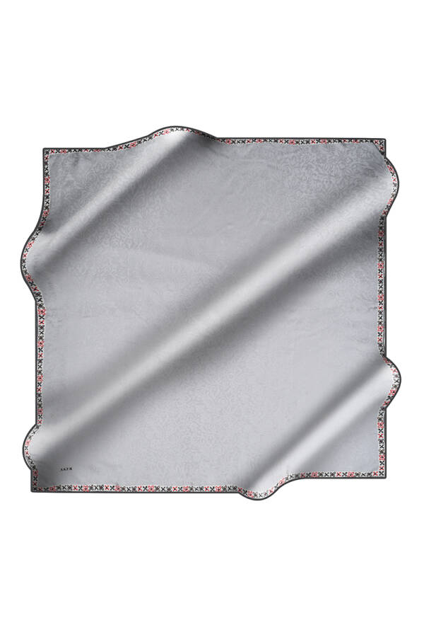 Düz Renk 90X90 İpek Jakar - 1