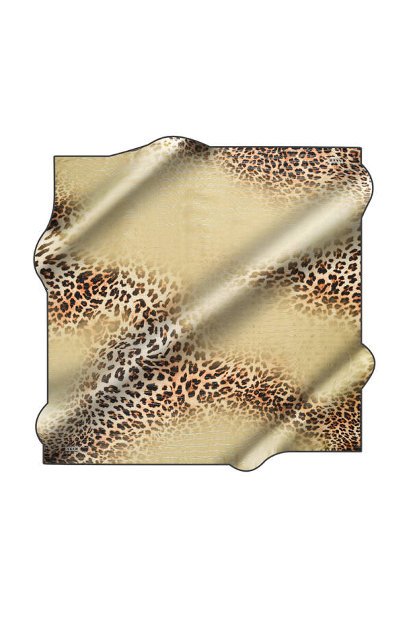 Leopar Desenli 90X90 İpek Jakar - Aker