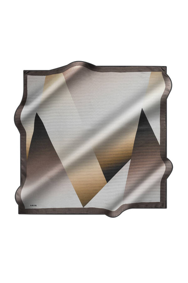 Geometrik Desenli 90X90 İpek Jakar - Aker
