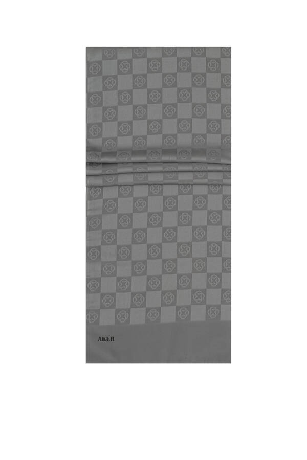 Gri 70X190 Dama Monogram Şal - 1