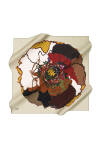 Çiçek Desenli 90X90 İpek Twilll Eşarp 