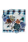 Çiçek Desenli 90X90 İpek Twill Eşarp 