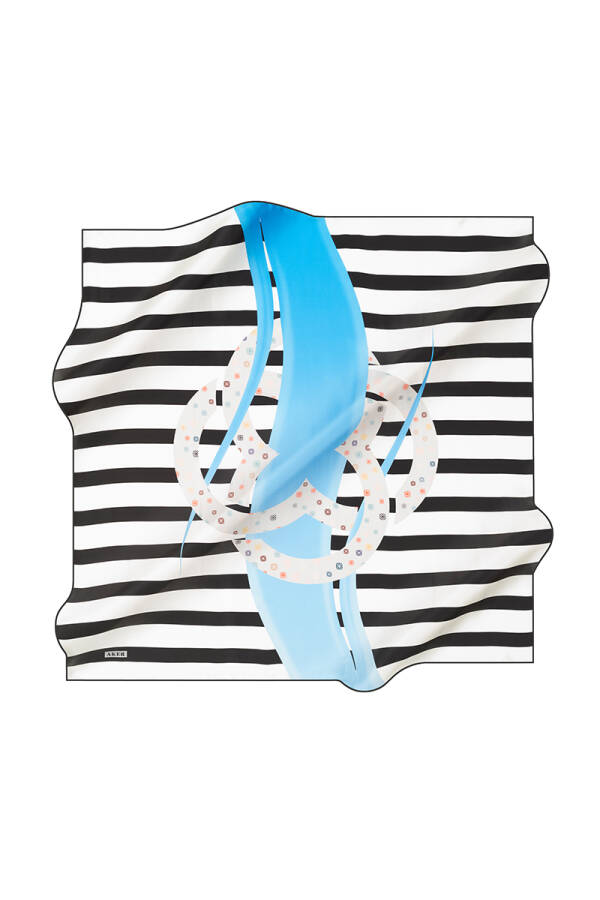 Geometrik Desenli 90X90 Aker İpek Tivil Eşarp - Aker