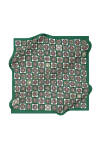 Logo Desenli 90X90 Aker İpek Krep Saten Eşarp - 1