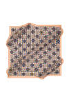 Logo Desenli 90X90 İpek Krep Saten Eşarp 