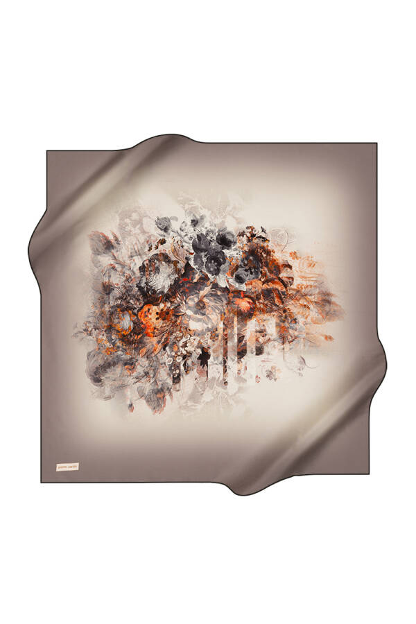 Renkli 90X90 Pierre Cardin Krep Saten Eşarp - 1