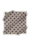 Logo Desenli 90X90 İpek Krep Saten Eşarp 