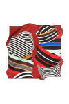 Geometrik Desenli 90X90 İpek Twill Eşarp 