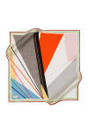 Geometrik Desenli 90X90 İpek Krep Saten Eşarp - 1