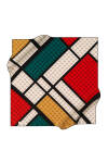Geometrik Desenli 90X90 İpek Twill Eşarp 