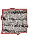Zebra Desenli 90X90 İpek Krep Saten Eşarp - 2