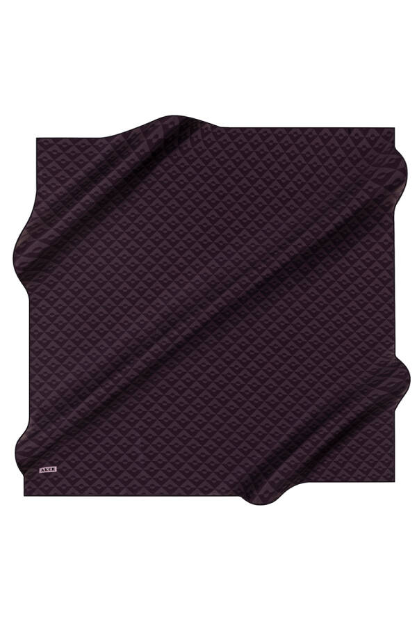 Geometrik Desenli 90X90 İpek Krep Saten Eşarp - 1