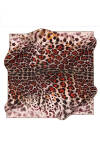 Leopar Desenli 90X90 Aker İpek Krep Saten Eşarp - 1
