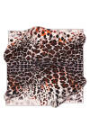 Leopar Desenli 90X90 Aker İpek Krep Saten Eşarp 