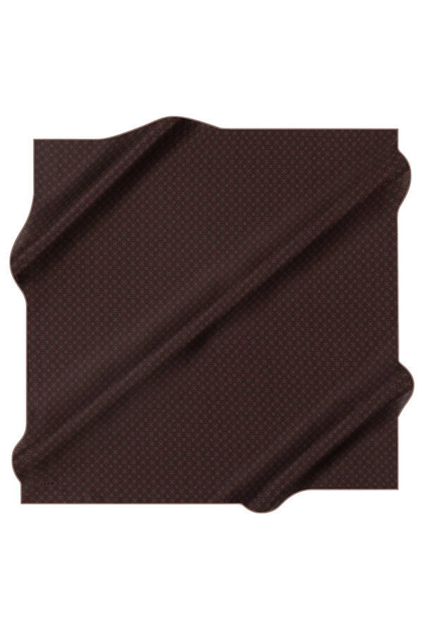 Logo Desenli 90X90 Aker İpek Krep Saten Eşarp - 1
