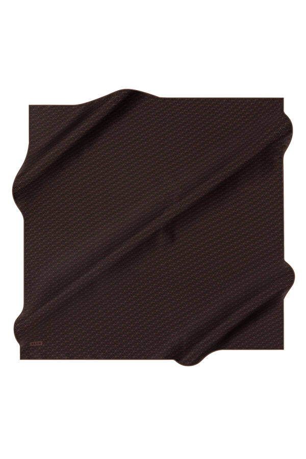 Geometrik Desenli 90X90 Aker İpek Krep Saten Eşarp - 1