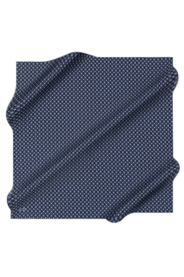Logo Desenli 90X90 Aker İpek Krep Saten Eşarp - 2