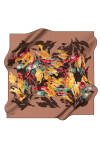 Çiçek Desenli 90X90 İpek Twill Eşarp 