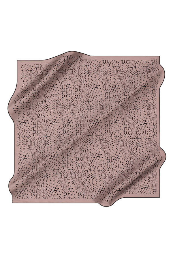 Geometrik Desenli 90X90 Aker İpek Krep Saten Eşarp - 1