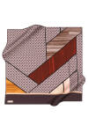 Geometrik Desenli 90X90 İpek Krep Saten Eşarp 