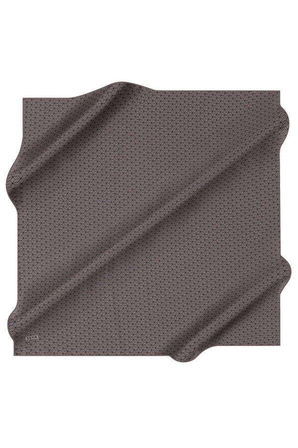 Geometrik Desenli 90X90 Aker İpek Krep Saten Eşarp - 1