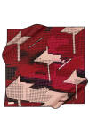 Geometrik Desenli 90X90 Pierre Cardin Krep Saten Eşarp 