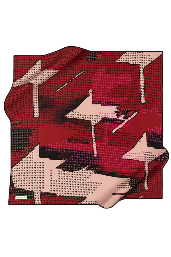 Geometrik Desenli 90X90 Pierre Cardin Krep Saten Eşarp - 1