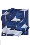 Geometrik Desenli 90X90 İpek Krep Saten Eşarp 