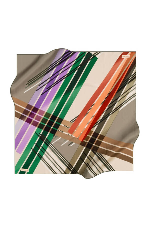 Geometrik Desenli 90X90 Pierre Cardin Tivil Eşarp - 1