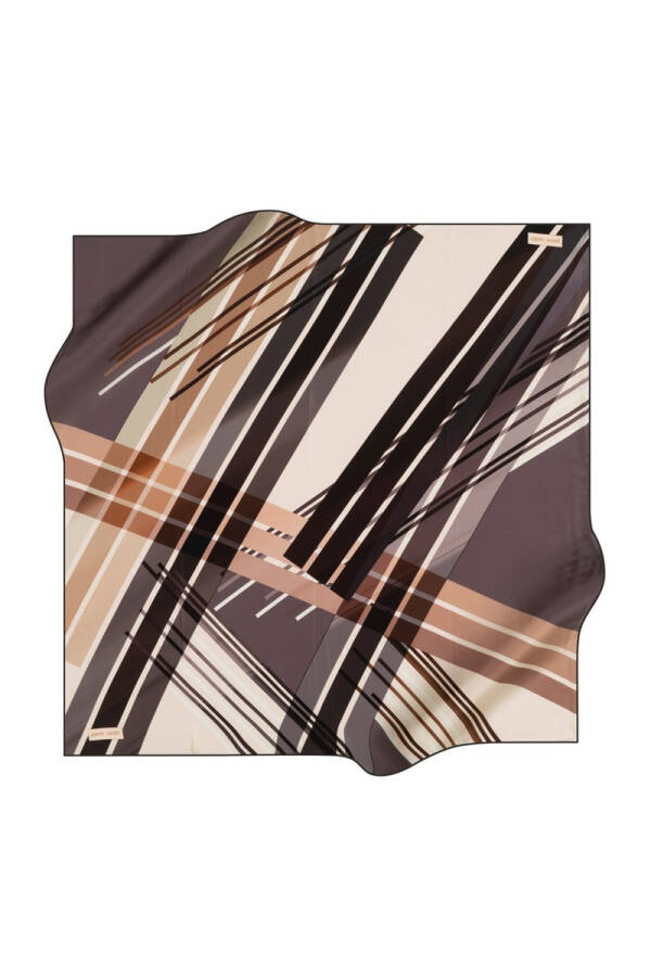 Geometrik Desenli 90X90 Pierre Cardin Krep Saten Eşarp - 1