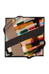 Geometrik Desenli 90X90 İpek Twill Eşarp 