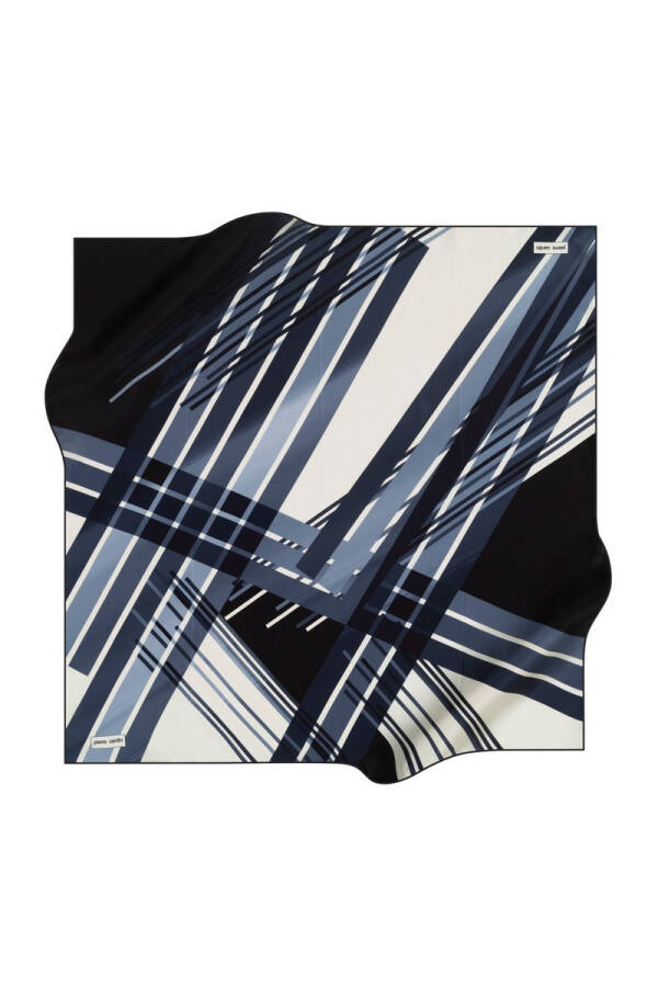 Geometrik Desenli 90X90 Pierre Cardin Krep Saten Eşarp - 1