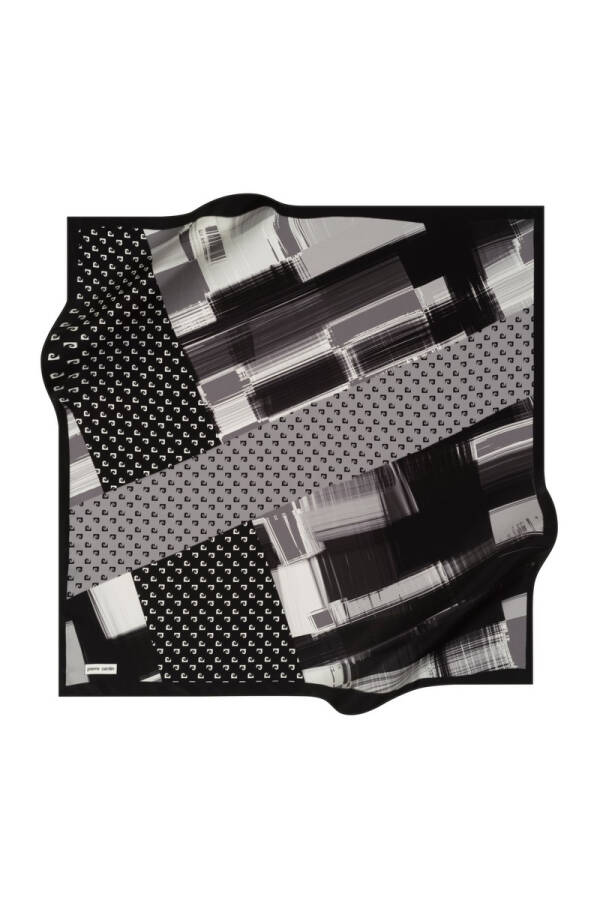 Geometrik Desenli 90X90 Pierre Cardin Krep Saten Eşarp - Pierre Cardin