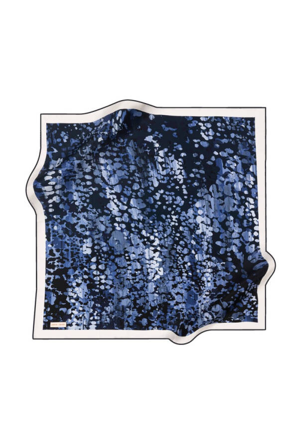 Leopar Desenli 90X90 Aker İpek Krep Saten Eşarp - Aker