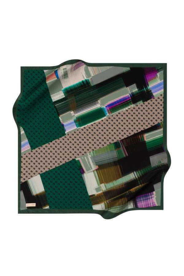 Renkli 90X90 Pierre Cardin Krep Saten Eşarp - 1