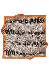 Zebra Desenli 90X90 İpek Krep Saten Eşarp - 1