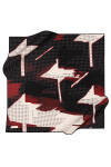 Geometrik Desenli 90X90 İpek Krep Saten Eşarp 