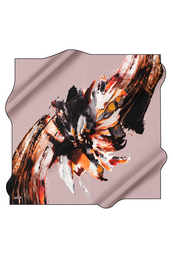 Fırça Desenli 90X90 Aker İpek Tivil Eşarp - Aker