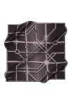 Geometrik Desenli 90X90 Aker İpek Krep Saten Eşarp 