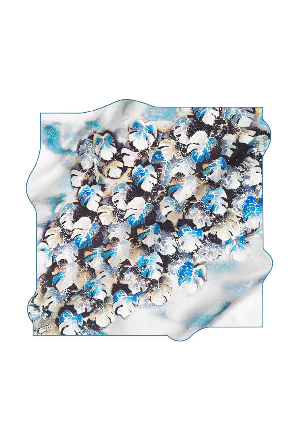 Çiçek Desenli 90X90 İpek Tivil - 1