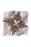 Çiçek Desenli 90X90 İpek Twill Eşarp 