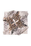 Çiçek Desenli 90X90 İpek Twill Eşarp 
