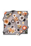 Geometrik Desenli 90X90 İpek Krep Saten Eşarp 