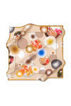 Geometrik Desenli 90X90 İpek Krep Saten Eşarp - 1