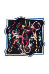 Geometrik Desenli 90X90 İpek Krep Saten Eşarp - 1