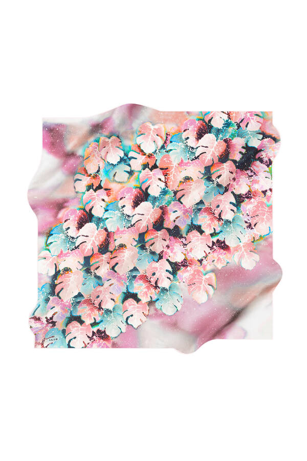 Çiçek Desenli 90X90 İpek Tivil - 1