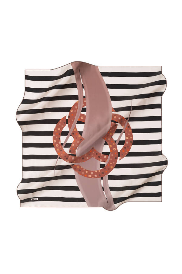 Logo Desenli 90X90 İpek Krep Saten - 1