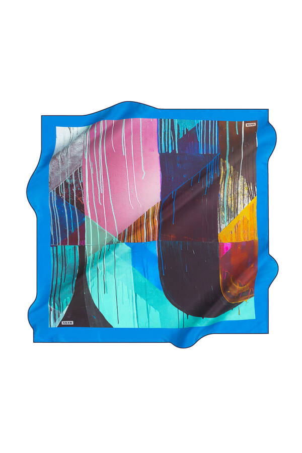 Fırça Desenli 90X90 İpeK Krep Saten Eşarp - 1