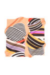 Geometrik Desenli 90X90 İpek Krep Saten 